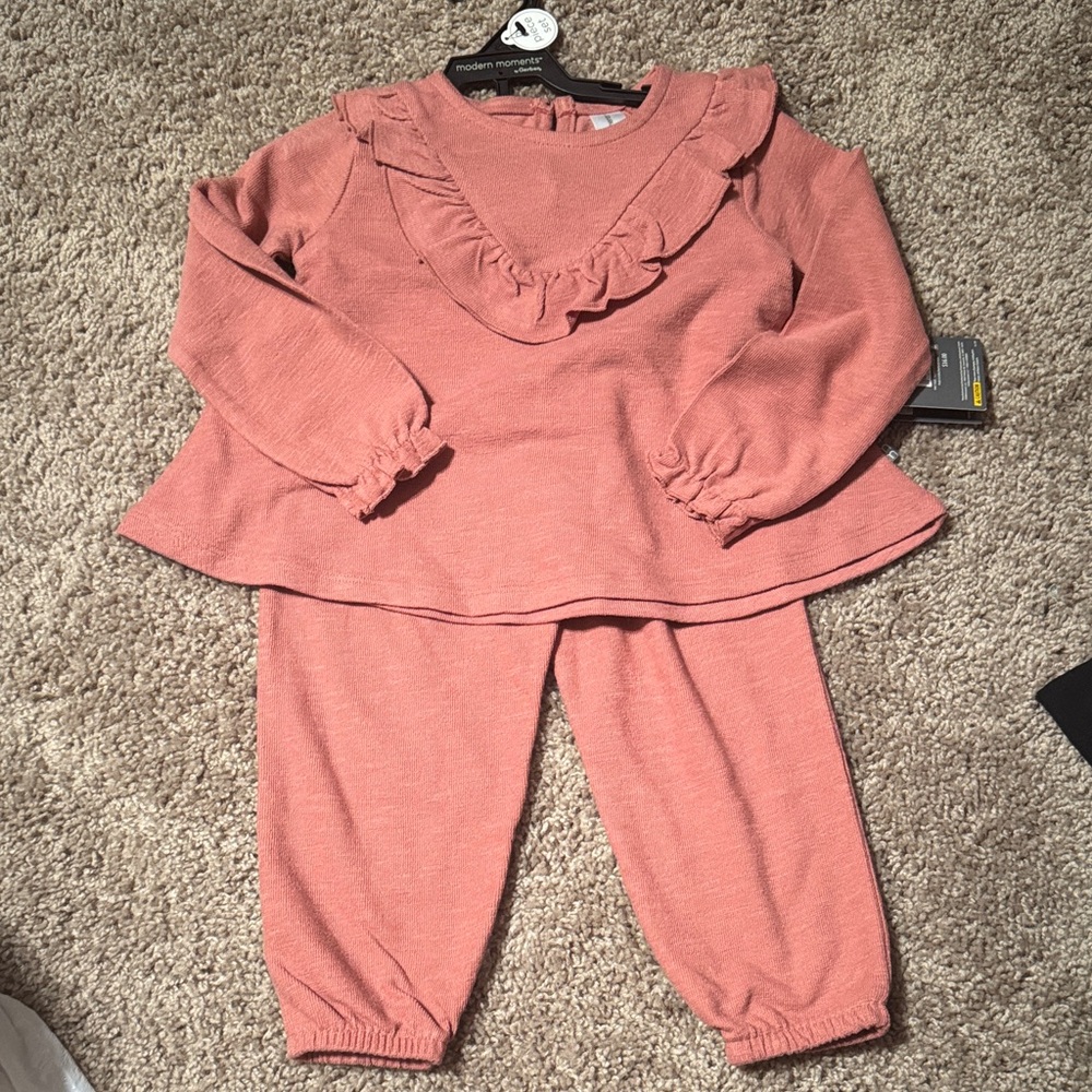 Pink Ruffled Girl Outfit Set